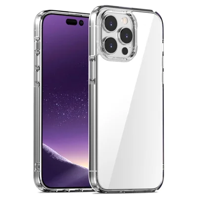 Aurora Series For iPhone 15 Clear Slim Mobile Phone Shell Case Hard PC + Soft TPU Cover - Transparent