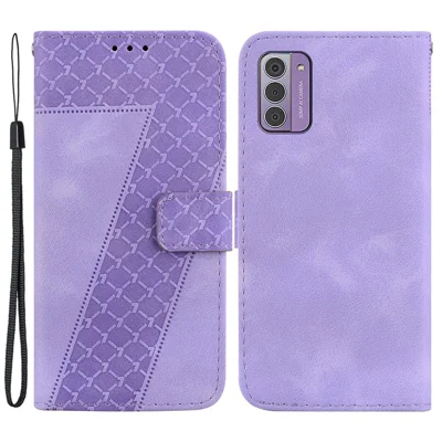 For Nokia G42 Scratch Resistant Phone Cover 7-Shape Imprinted PU Leather Wallet Stand Case - Purple