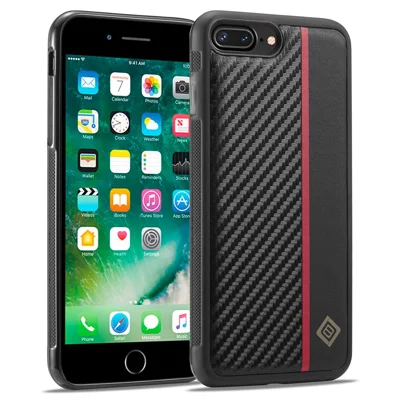 LC.IMEEKE For iPhone 7 / 8 / SE (2020) / SE (2022) PU Leather+TPU+EVA Case Carbon Fiber Texture Mobile Phone Cover