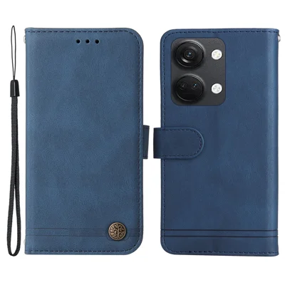 For OnePlus Nord 3 5G / Ace 2V Leather Wallet Cases Skin Touch Phone Cover Stand with Strap - Blue