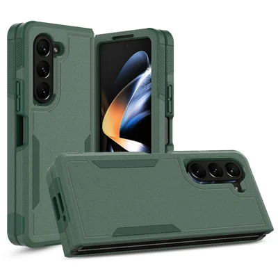 Funda a prueba de golpes para Samsung Galaxy Z Fold5 5G PC+TPU Funda delgada Anti-Caída - Verde Oscuro