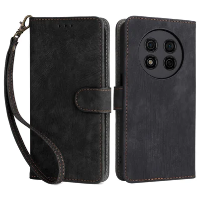 Til Ulefone Note 15 Wallet telefonbeskyttelse mod ridser RFID-blokerende læderdæksel med stropløsning - Sort