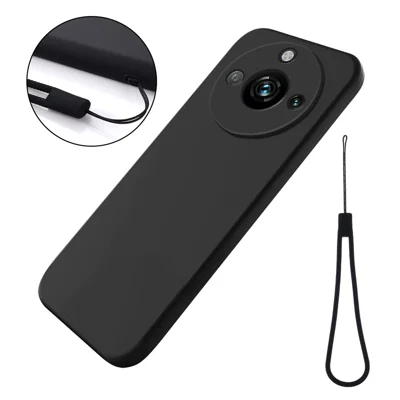 For Realme Narzo 60 Pro 5G Phone Case Shell Liquid Silicone+Soft Lining Anti-Scratch Cover - Black