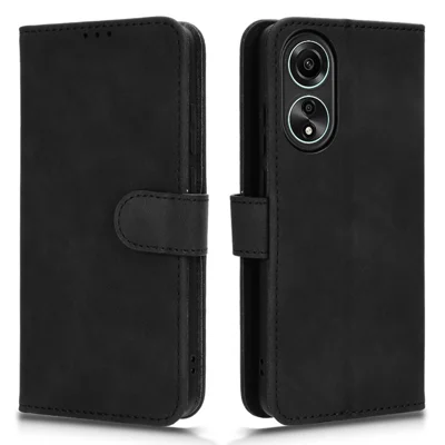 Per Oppo A58 4G Skin-touch Feeling Phone Case Wallet PU Leather Full Protection Phone Stand Cover - Nero