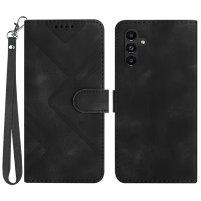 YX0040 For Samsung Galaxy S23 FE Imprinted PU Leather Wallet Case Stand Protective Phone Cover - Black