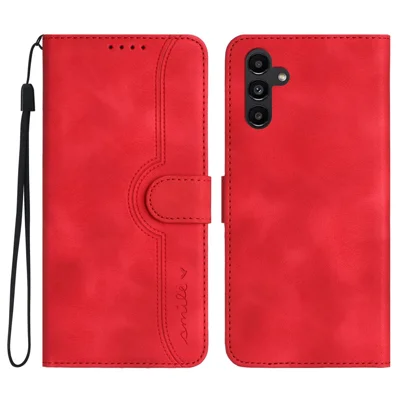 YX003 Wallet Case for Samsung Galaxy A24 4G (162.1 x 77.6 x 8.3mm), PU Leather Pattern Imprinted Stand Phone Cover - Red
