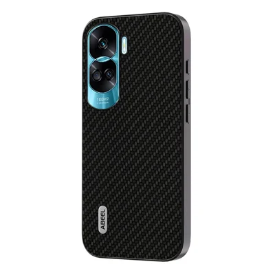 ABEEL For Honor X50i 5G / 90 Lite 5G Carbon Fiber Texture Phone Case Leather Coated PC+TPU Back Cover - Schwarz