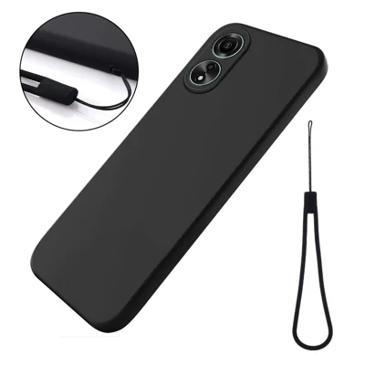 Custodia Flessibile per Telefono per Oppo A58 4G, Copertura per Smartphone in Silicone Liquido+Fodera Morbida - Nero