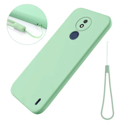 For Nokia C21 Liquid Silicone Shell Shockproof Phone Case Soft Lining Anti-Scratch Cover - Green