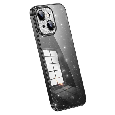 SULADA XingZuan Series For iPhone 15 Electroplating Case Glitter Rhinestone Decor Shockproof TPU Phone Back Cover - Black