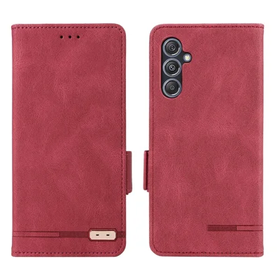 For Samsung Galaxy F34 5G / M34 5G PU Leather Wallet Phone Case Hardware Decor Anti-drop Stand Cover - Rose