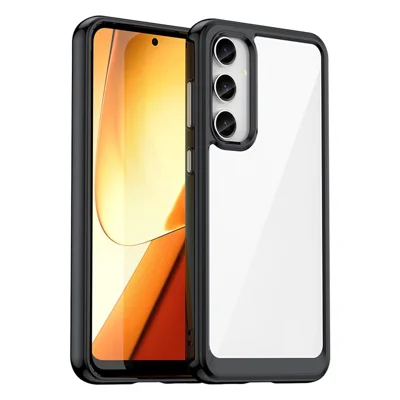 For Samsung Galaxy S23 FE Drop-proof Back Cover TPU+Acrylic Anti-scratch Phone Case - Black
