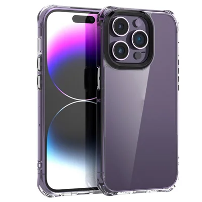 F9 For iPhone 15 Plus Back Case Glossy High Transparency PC+TPU Shockproof Phone Cover - Transparent