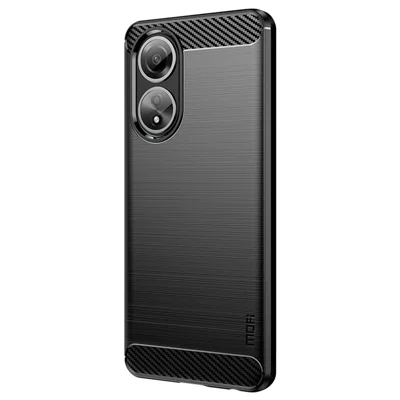 MOFI JK Serie TPU-1 per Oppo A58 4G Brushed Cover TPU Anti-graffi Texture in fibra di carbonio Custodia per cellulare - Nero