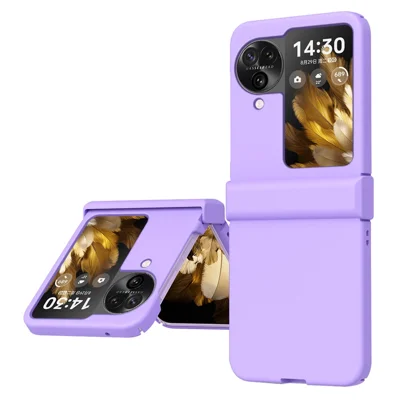 For Oppo Find N3 Flip 5G Hinge Protection Phone Case Hard PC Shock-Absorption Cover - Purple