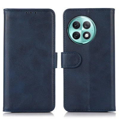 For OnePlus Ace 2 Pro 5G Cowhide Texture Phone Case Wallet Stand Leather Flip Phone Cover - Blue