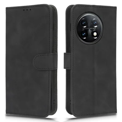 For OnePlus Ace 2 Pro 5G PU Leather Wallet Stand Case Drop Protection Skin-touch Phone Cover - Black