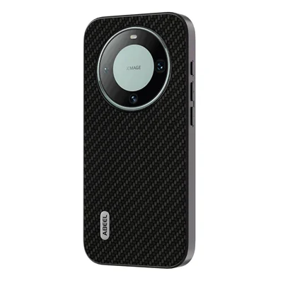 ABEEL Per Huawei Mate 60 Pro Cover Telefono in Fibra di Carbonio Texture Pelle PU + PC + TPU - Nero