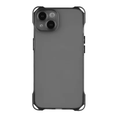 For iPhone 15 Plus Drop Protection Case Four Corner Anti-drop Phone Cover Flexible TPU Phone Shell - Black