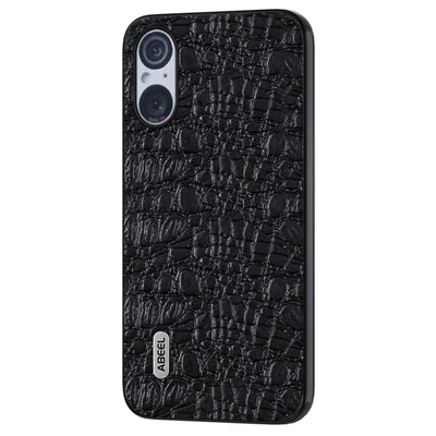 ABEEL For Sony Xperia 5 V Anti-scratch Phone Case Canopy Texture Genuine Cow Leather Coated PC+TPU Cover - Black