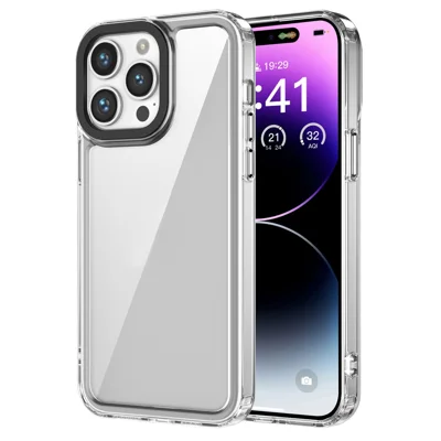 Coque de téléphone portable transparente anti-rayures pour iPhone 15 Pro Max, en TPU souple + PC rigide