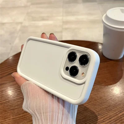 For iPhone 15 Pro Silicone Phone Case Anti-scratch Mobile Phone Back Protective Cover - White