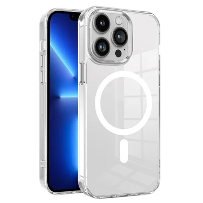 Magnetic Phone Cover for iPhone 13 Pro , PC + TPU Transparent Case Compatible with MagSafe - Transparent