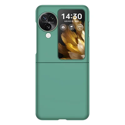 For Oppo Find N3 Flip 5G Slim PC Phone Case Skin-Touch Shockproof Cover - Dark Green