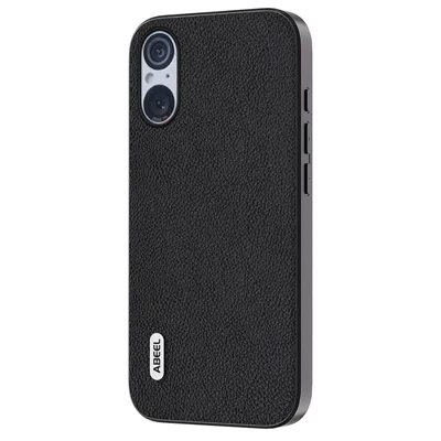 ABEEL For Sony Xperia 5 V Phone Cover Litchi Texture Cowhide Leather Coated PC+TPU Case - Black
