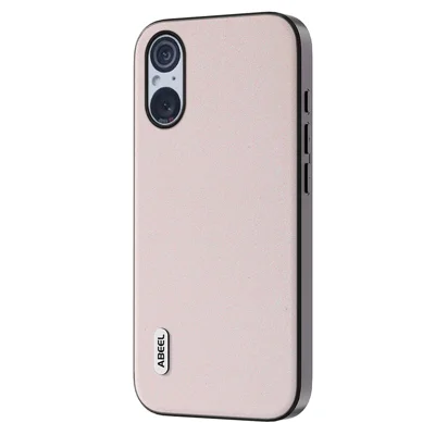 ABEEL For Sony Xperia 5 V Glitter Phone Case PU Leather Coated TPU+PC Phone Back Cover - White