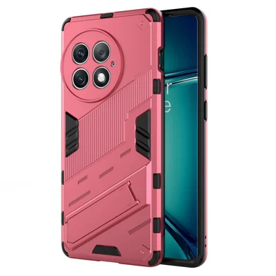 For OnePlus Ace 2 Pro 5G Drop-proof Case PC+TPU Kickstand Protective Phone Cover - Rose