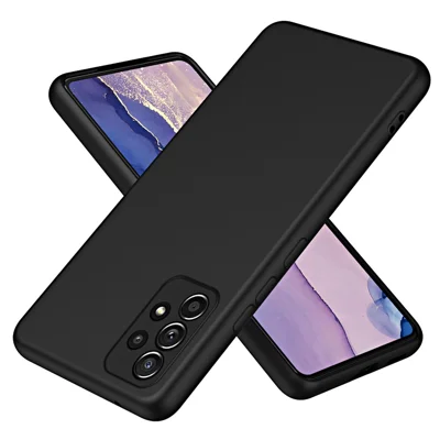 Rubberized 2.2mm TPU Phone Case for Samsung Galaxy A52 4G / 5G / A52s 5G , Fiber Lining Shock-Absorbing Cover - Black