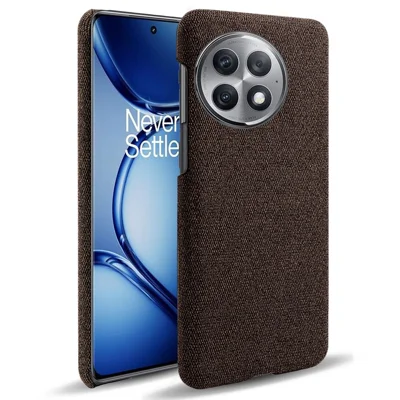 For OnePlus Ace 2 Pro 5G Slim-Fit Cloth+Hard PC Mobile Phone Cover Anti-scratch Cell Phone Case - Brown
