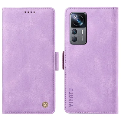 YIKATU YK-005 Geldbörsen-Handyhülle für Xiaomi 12T 5G / 12T Pro 5G / Redmi K50 Ultra, hautberührungsfreies PU-Leder-Standfutteral - Lila