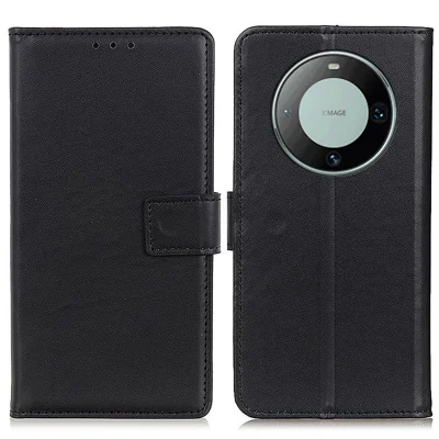 Per Huawei Mate 60 Custodia per telefono cellulare Texture Flip Stand PU Pelle Caso Smartphone Portafoglio - Nero