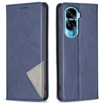 For Honor X50i 5G / 90 Lite 5G Stand Cover PU Leather Phone Case Imprinted Anti-Scratch Card Slots Cell Phone Shell - Blue