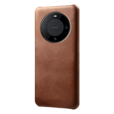 For Huawei Mate 60 Pro PU Leather + PC Cover Anti-Scratch Calf Texture Cell Phone Cover - Brown