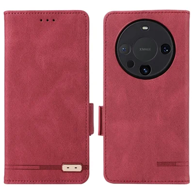 For Huawei Mate 60 PU Leather Protective Cover Hardware Decor Wallet Stand Phone Case - Rose