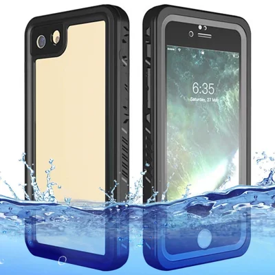 FS Series IP68 Estuche Resistente al Agua para iPhone 7 / 8 / SE (2020) / SE (2022), Cubierta Protectora de Cuerpo Completo con Parte Trasera Transparente
