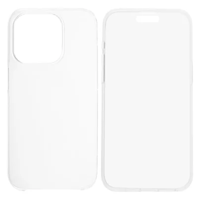 For iPhone 15 Pro Max Clear Case TPU+Acrylic Phone Cover with PET Screen Film