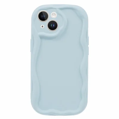 For iPhone 15 Case Candy Color Rubberized Anti-scratch TPU Phone Back Cover - Baby Blue