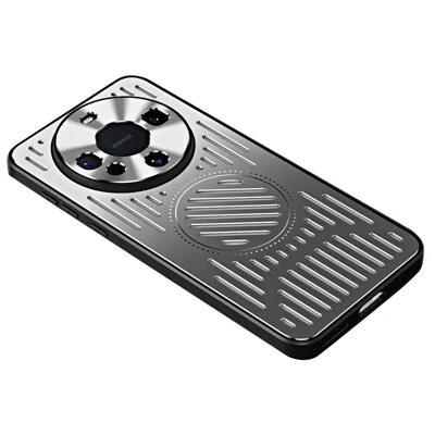 Anti-Drop Case for Huawei Mate 60 , Hollow Heat Dissipation TPU+Aluminum Alloy Phone Cover - Silver