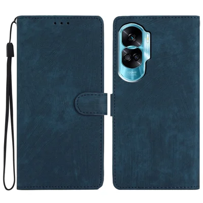 For Honor 90 Lite 5G / X50i 5G Case Solid Color PU Leather Wallet Phone Cover - Blue