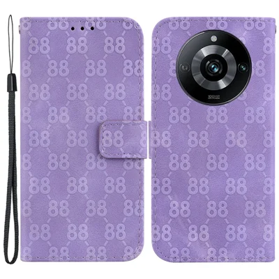 For Realme 11 Pro 5G / 11 Pro+ 5G / Narzo 60 Pro 5G Case PU Leather Double 8-Shape Phone Cover - Purple