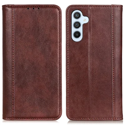 For Samsung Galaxy A05s 4G Case Anti-Scratch Split Leather Wallet Stand Mobile Phone Shell - Brown