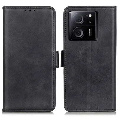 For Xiaomi Redmi K60 Ultra / 13T / 13T Pro Case Leather Wallet Stand Anti-scratch Phone Cover - Black