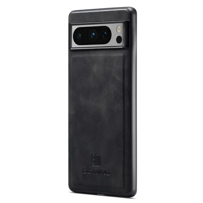 DG.MING For Google Pixel 8 Pro Case PU Leather+PC+TPU Cell Phone Back Cover - Black