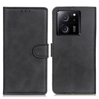 Für Xiaomi 13T / 13T Pro / Redmi K60 Ultra Ledertasche mit Geldbörse, Ständer, Schutzhülle - Schwarz