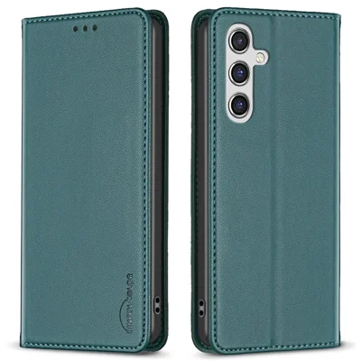 BINFEN COLOR BF18 Fodral med kortfack till Samsung Galaxy A05s 4G, ställbar hylsa i PU-läder - Grön