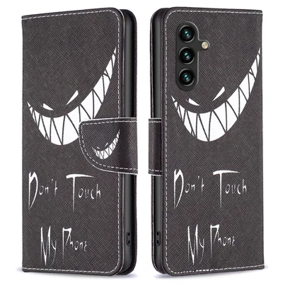 Cover per Samsung Galaxy A15 4G con Stampa Pattern, Custodia Portafoglio in PU Leather - Non Toccare il Mio Telefono